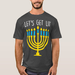 Let's Get Lit  Funny Hanukkah Pajama  for boys & g T-Shirt