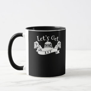 Let's Get Lit Funny Santa Beer Drinking Christmas  Mug