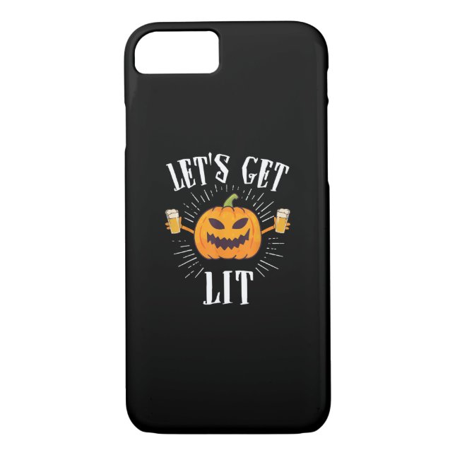 Let's Get Lit Halloween Beer Drinker Case-Mate iPhone Case (Back)