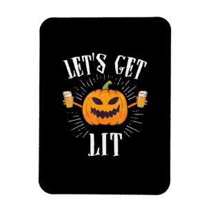 Let's Get Lit Halloween Beer Drinker Magnet