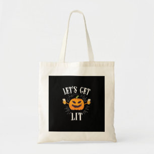 Let's Get Lit Halloween Beer Drinker Tote Bag