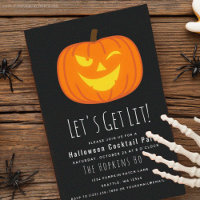 Let's Get Lit Halloween Cocktail Party Invitation