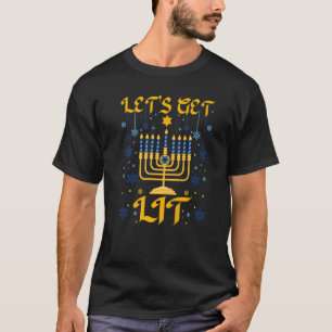 Let's Get Lit Hanukkah Jew Menorah Jewish Boys Gi T-Shirt