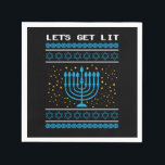 Lets Get Lit Hanukkah Jewish Festival Gift Napkin<br><div class="desc">This "Lets Get Lit Hanukkah Jewish Festival Gift" is the perfect design in celebrating the Jewish festival. Great gift idea for Christmas,  Birthdays and Any Occasions.</div>