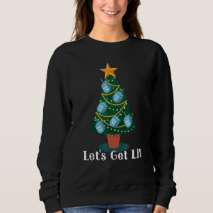 Let's Get Lit Hanukkah Pajamakah Menorah Nine Cand Sweatshirt