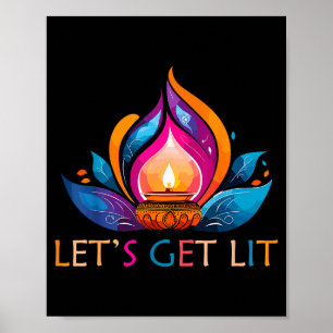 Let's Get Lit Happy Diwali Festival Of Light  Poster
