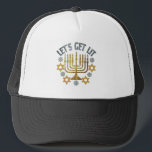 Let's Get Lit - Happy Hanukkah Jewish Holiday Gift Trucker Hat<br><div class="desc">Simchat Torah ( Happy Hanukkah) Shana Tova Umetuka - A Good and Sweet Year! The ideal design for Rosh Hashanah - The Jewish New Year! Happy New Year! Shalom! Mazel Tov and Lechaim! Let's celebrate! Shana Tova (or Shanah Tovah)! Perfect design to wear on Rosh Hashanah! The ideal gift for...</div>