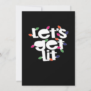 Let's Get Lit Light Bulbs Classic Holiday Card