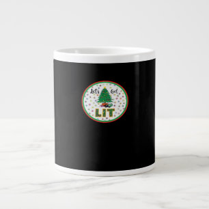 Let's Get Lit Lit For Christmas Funny Christmas Cl Large Coffee Mug