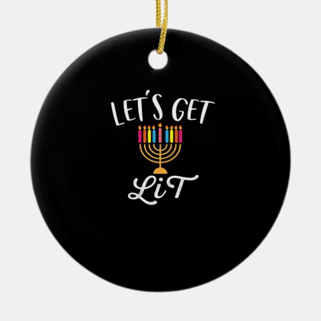 Let's Get Lit - Literary Slim Fit Essential Ceramic Ornament (Front)