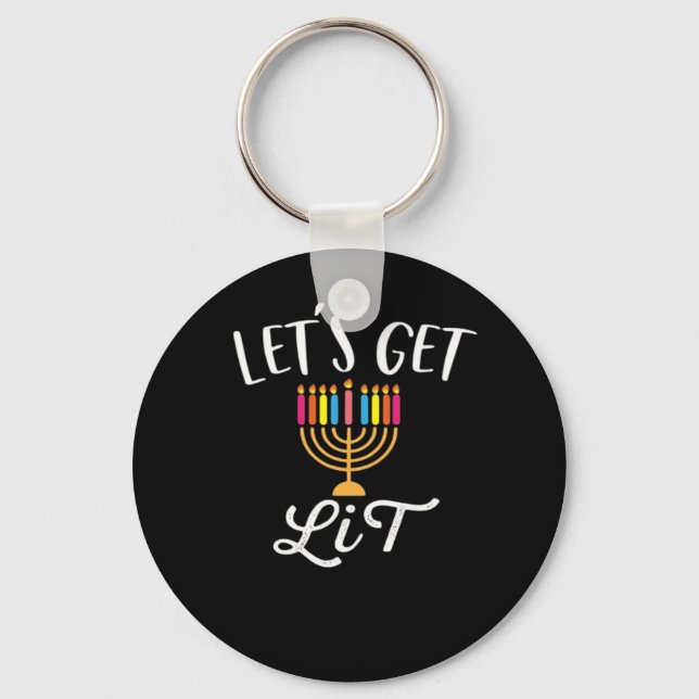 Let's Get Lit - Literary Slim Fit Essential Key Ring (Front)