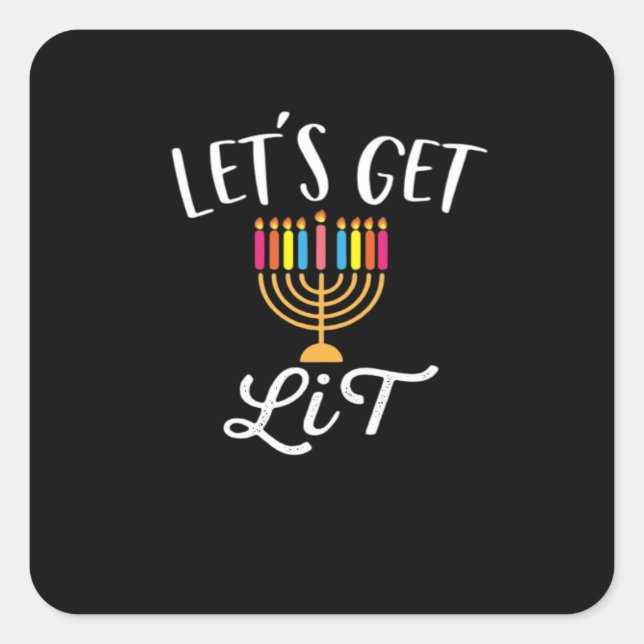 Let's Get Lit - Literary Slim Fit Essential Square Sticker (Front)