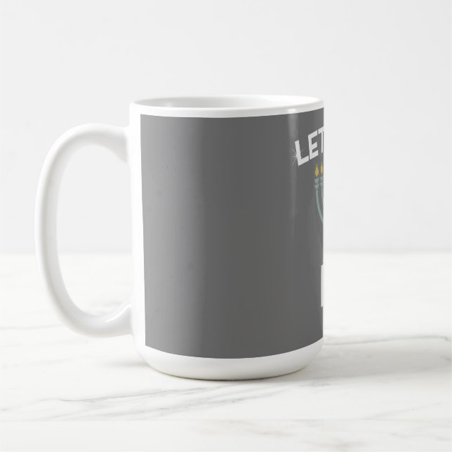 Let's Get Lit Menorah Chanukah Coffee Mug (Left)