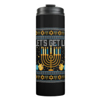 Lets Get Lit Menorah Jewish Pun Ugly Hanukkah Chan