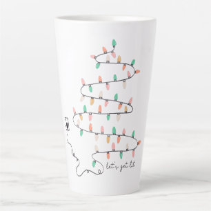 Lets Get Lit Quote Christmas Latte Mug
