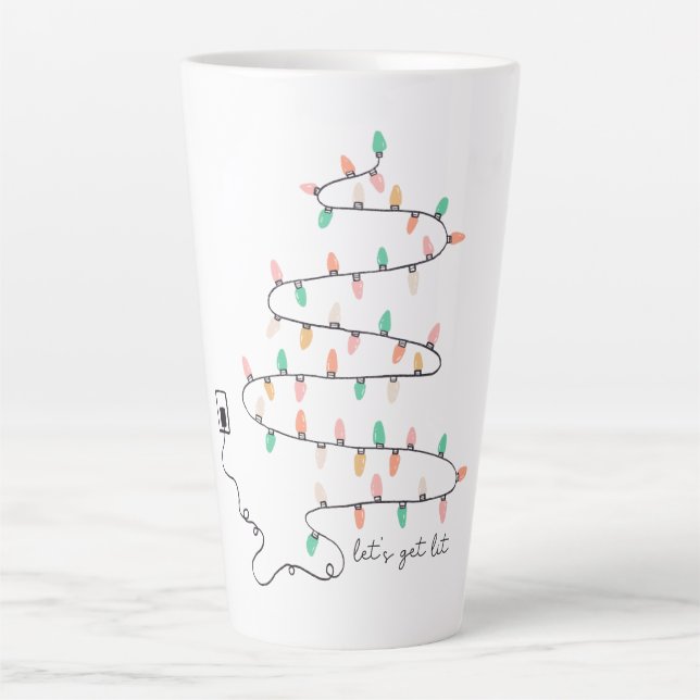 Lets Get Lit Quote Christmas Latte Mug (Front)