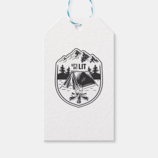 Let's Get Lit Tents Camping Classic Gift Tags