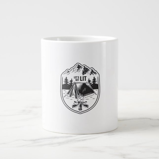 Let's Get Lit Tents Camping Classic Large Coffee Mug (Front)