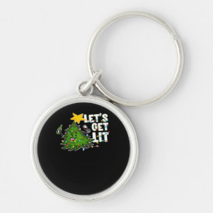 Let's Get Lit Tipsy Christmas Tree Classic Key Ring
