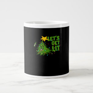 Let's Get Lit Tipsy Christmas Tree Funny Essential Large Coffee Mug
