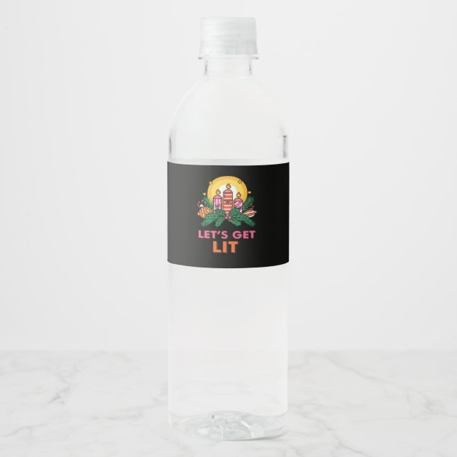 Let's Get Lit  Water Bottle Label (Front)