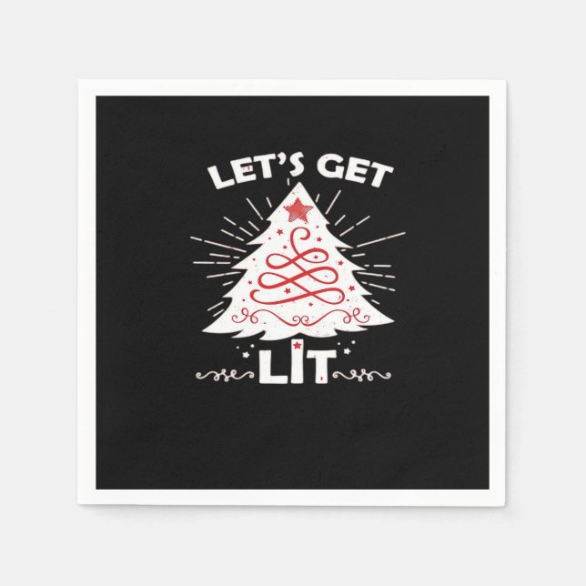 Let's Get Lit - White Essential Napkin (Front)