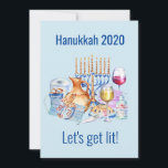 Let's Get Lit Wine Lover Hanukkah 2020 Holiday Card<br><div class="desc">This design was created though digital art. It may be personalised in the area provided by changing the photo and/or text. Or it can be customised by choosing the click to customise further option and delete or change the colour the background, add text, change the text colour or style, or...</div>