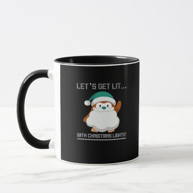 Let's Get Lit… With Christmas Lights! Christmas Cl Mug (Left)