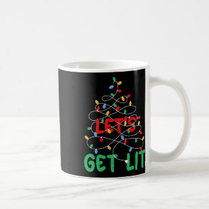 Let's Get Lit Xmas Lights Christmas Pajama Holiday Coffee Mug