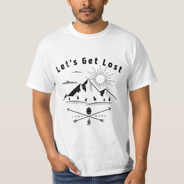 Let's get lost funny hiking camping T-Shirt (Front)