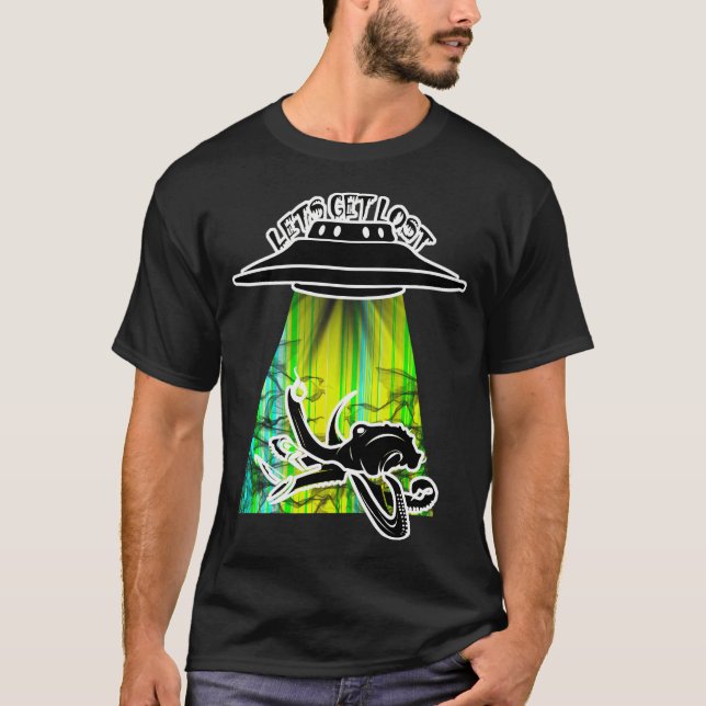 Lets Get Lost Ufo Alien Octopus T-Shirt (Front)