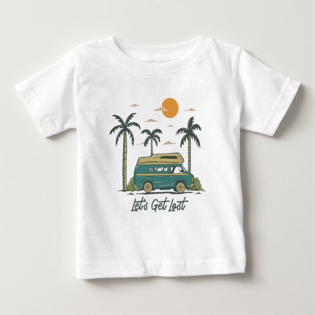 Let's Get Lost Van Adventure Baby T-Shirt (Front)