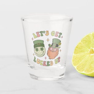 Let's Get Lucked Up - Funny Leprechaun Clover Shot Glass