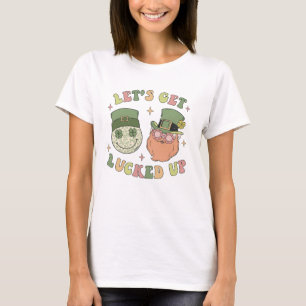 Let's Get Lucked Up - Funny Leprechaun Clover T-Shirt