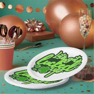 Let's Get Lucked Up funny St. Patrick's Day Paper Plate