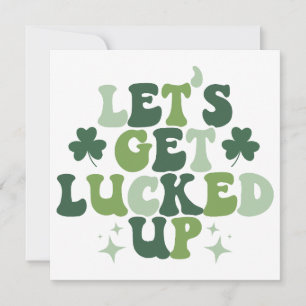 Let's Get Lucked Up Retro Design PNG SVG Cut File Holiday Card
