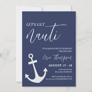 Let's Get Nauti Bachelorette Invitation 