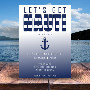Let's Get Nauti Bachelorette Party Invitation