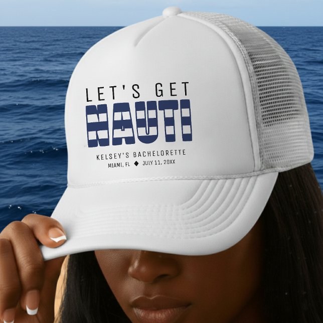 Let's Get Nauti Nautical Bachelorette Party Trucker Hat (Let's Get Nauti Bachelorette Party Trucker Hat
)