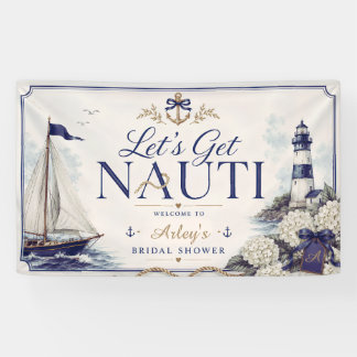 Let's Get Nauti Nautical Bridal Shower Party Banner