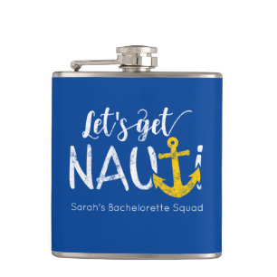 Let's Get Nauti Nautical Theme Bachelorette Flask