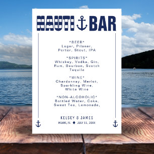 Let's Get Nauti Nautical Wedding Bar Drinks Menu