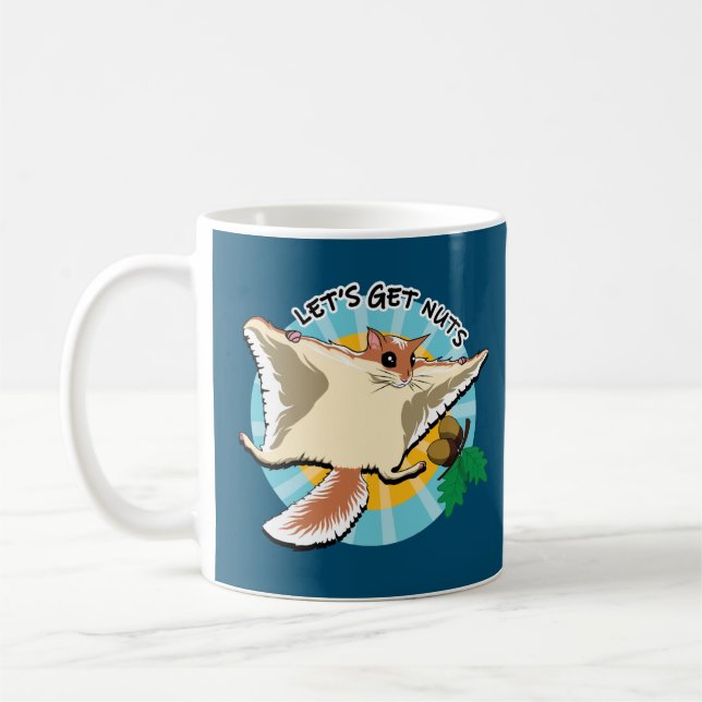 Let's Get Nuts - Flying Squirrel Coffee Mug (Left)