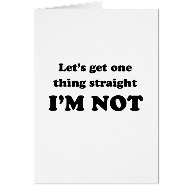 Lets get one thing straight (Front)