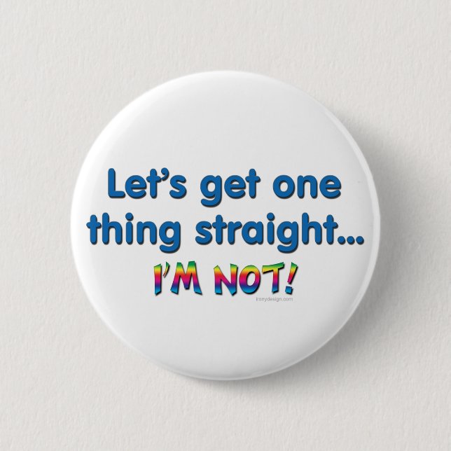 Let's Get One Thing Straight - I'm Not! 6 Cm Round Badge (Front)