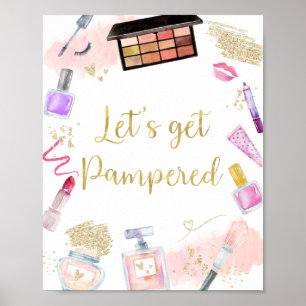 Let's Get Pampered Glitz & Glam Spa Birthday Sign