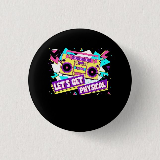 Let's Get Physical 80s Costume Party Halloween Ret 3 Cm Round Badge (Front)