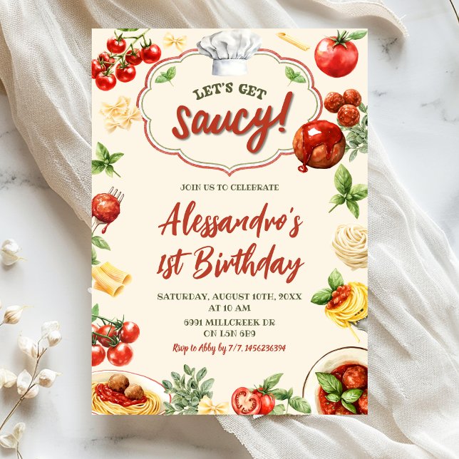 Let's Get Saucy Birthday Invitation (Creator Uploaded)