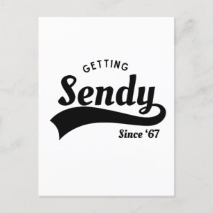 Let's Get Sendy Mason 67 Meme Vintage  Announcement Postcard