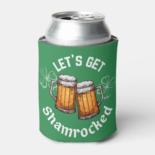 Let's Get Shamrocked St. Patrick's Day Can Cooler (Can Front)
